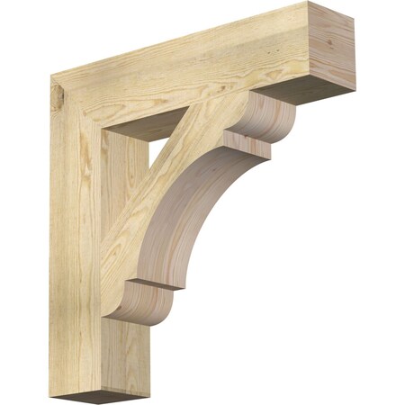 Ekena Millwork Olympic Block Rough Sawn Bracket, Douglas Fir, 6"W x 28"D x 28"H BKT06X28X28OLY05RDF